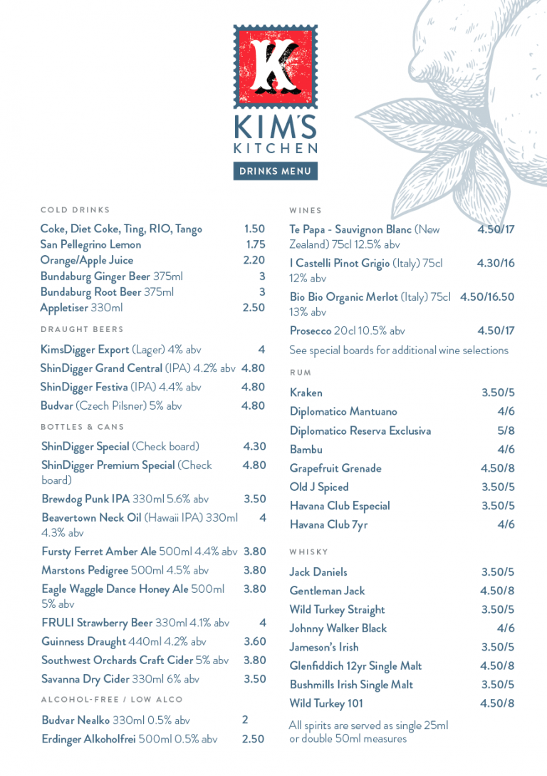 Menus Kim's Kitchen